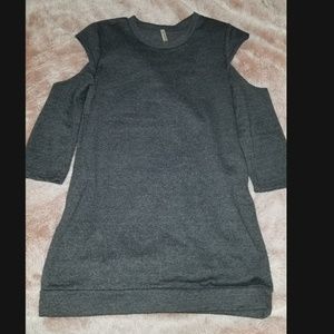 Cold shoulder sweatshirt dress